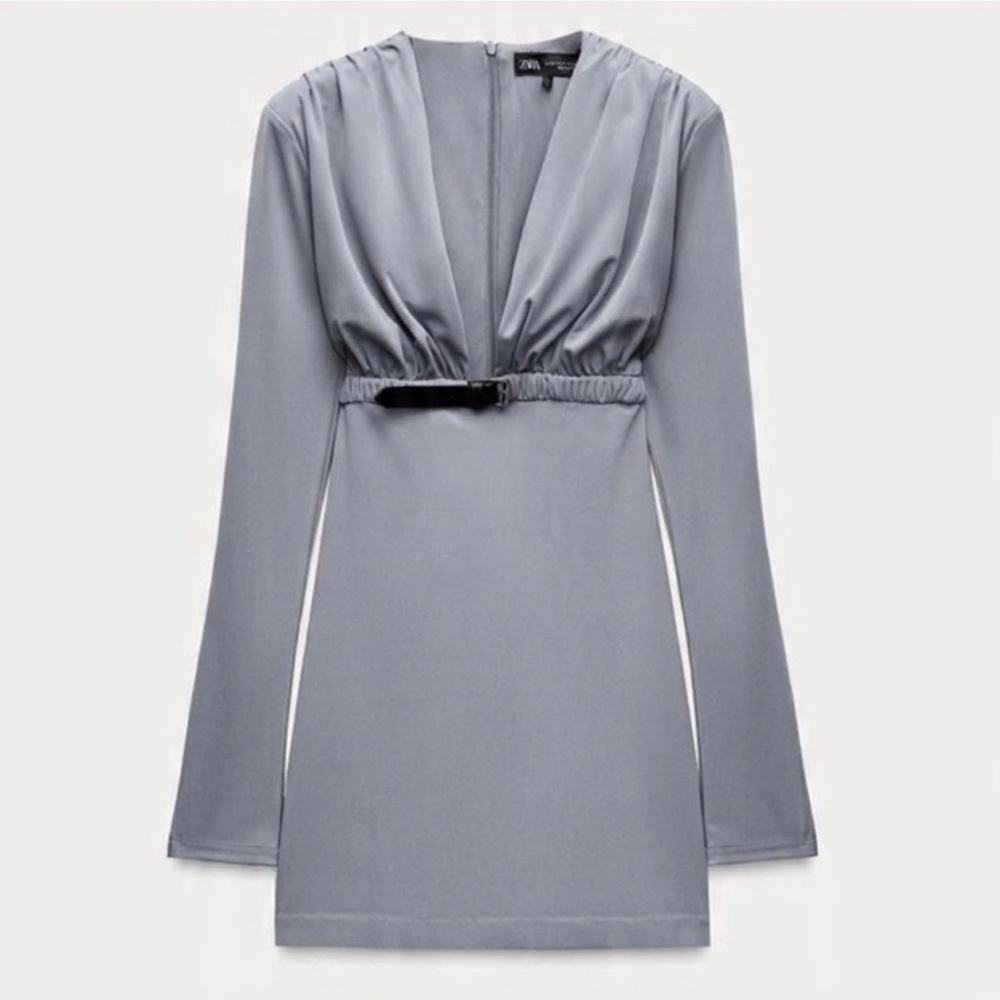 Zara belted draped dres
